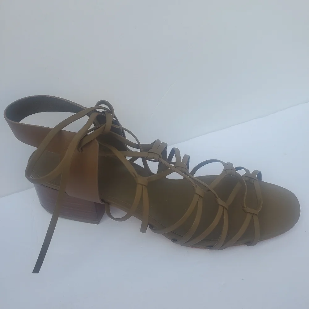 Vince Woman's Beaumont Knotted Leather Gladiator Strappy Sandals Brown Sz 10M - Picture 5 of 14